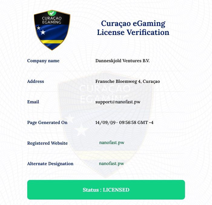 Giấy phép và hệ thống bảo mật của Go88