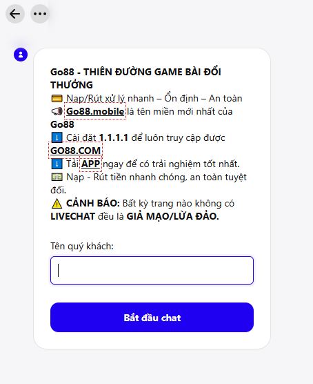 Chat hỗ trợ go88